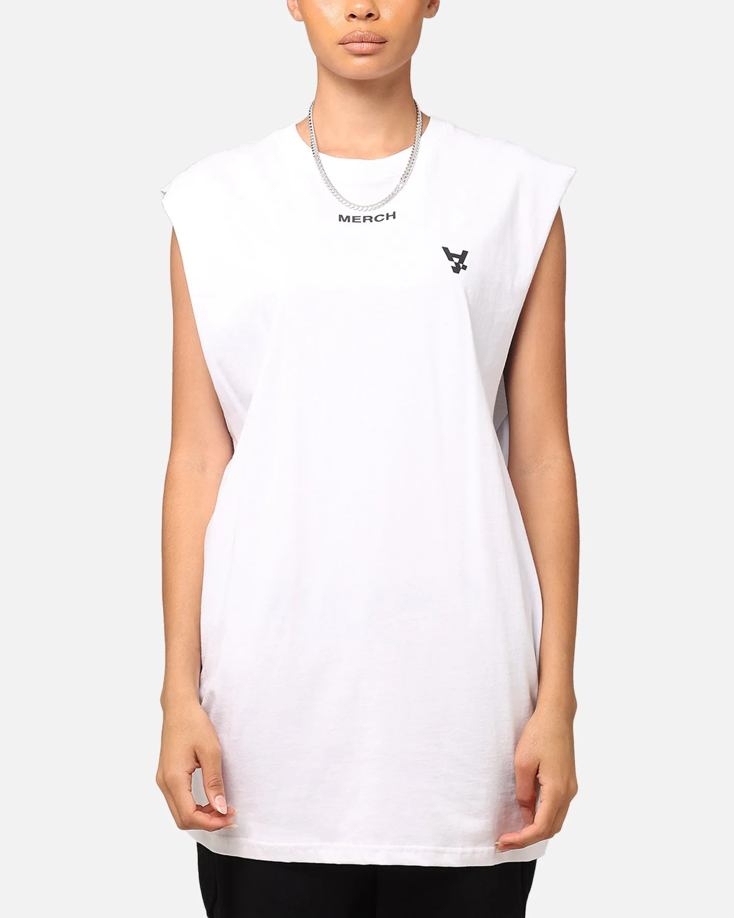The Anti Order A Logo Merch Oversized Muscle T-Shirt White/Black