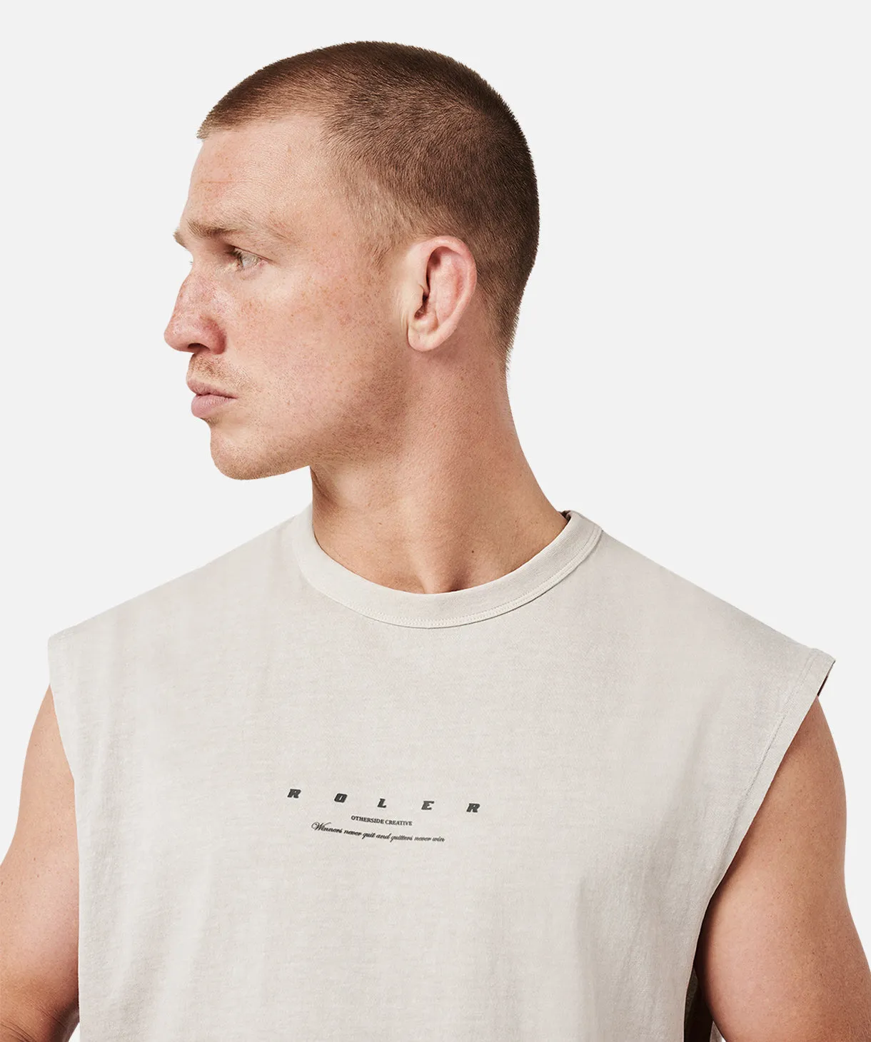 The Lauder Muscle Tee - Light Stone