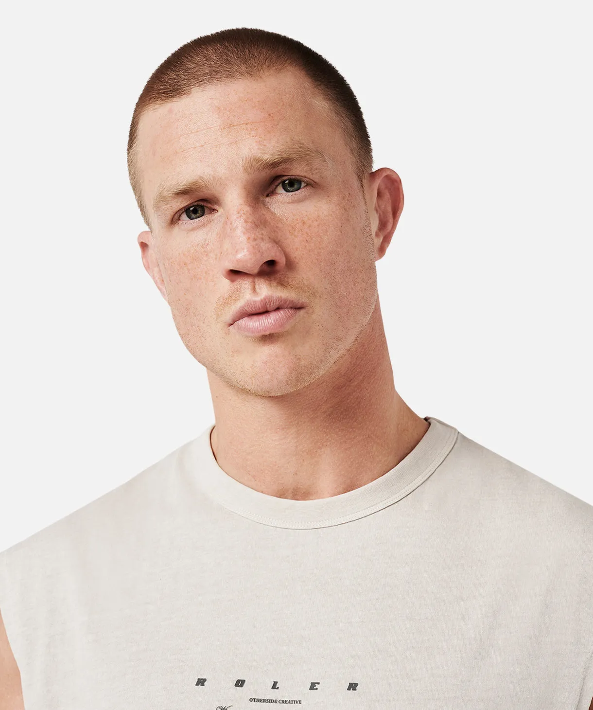 The Lauder Muscle Tee - Light Stone