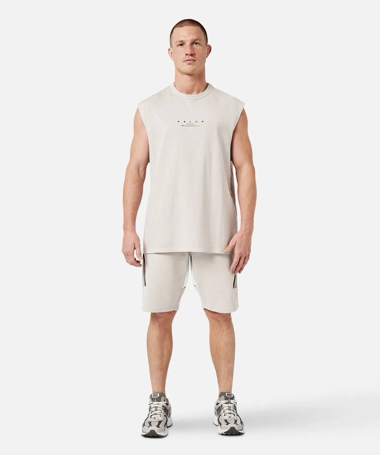 The Lauder Muscle Tee - Light Stone