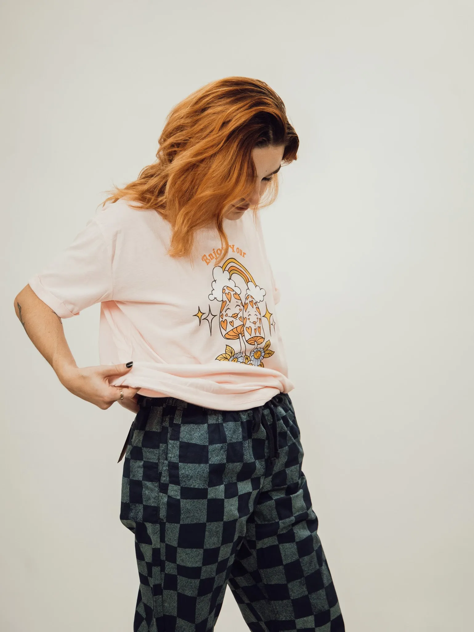 The Laundry Room Enjoy Your Trip Oversized Tee - Blush Pink