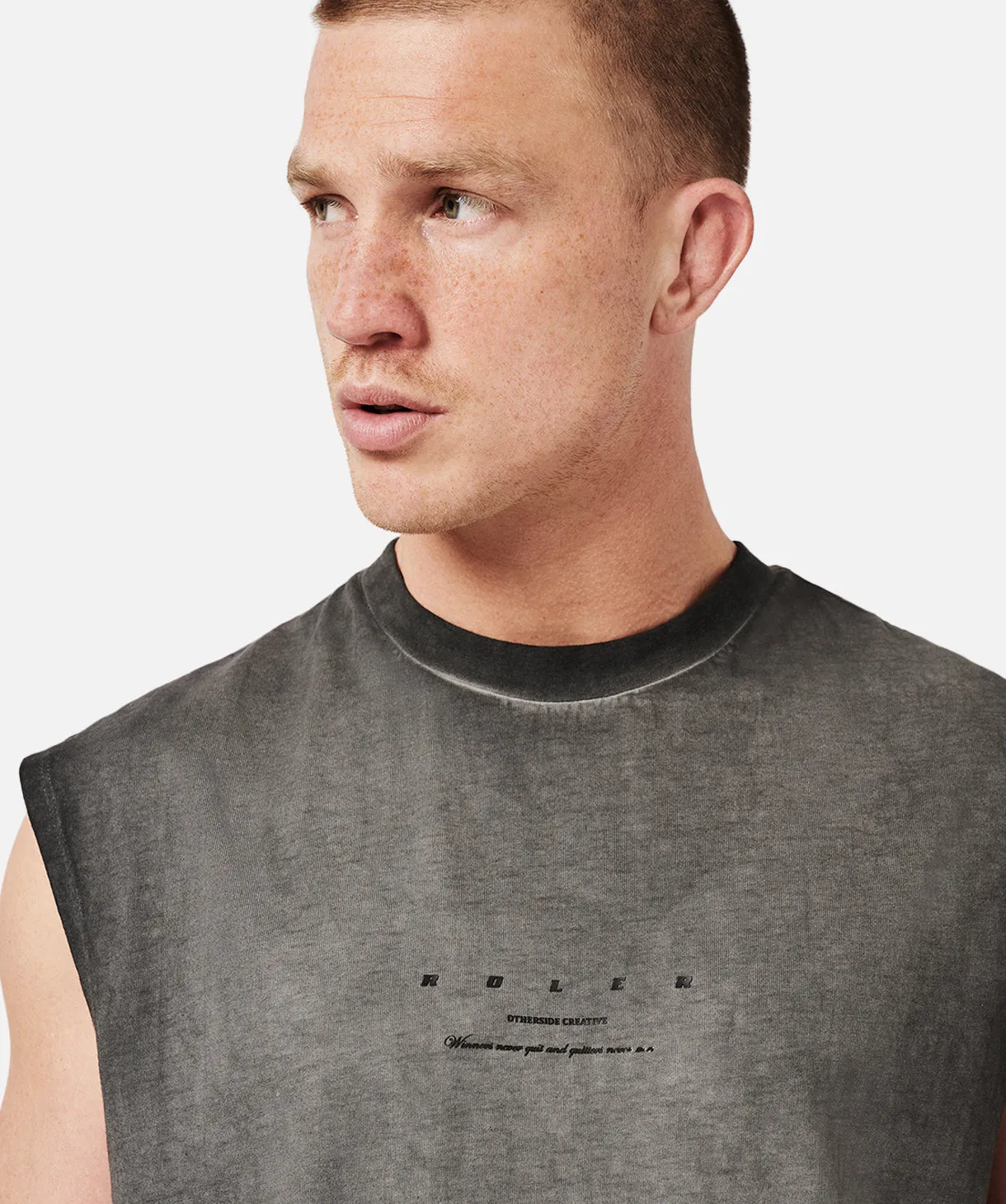 The Roxton Muscle Tee - Charcoal