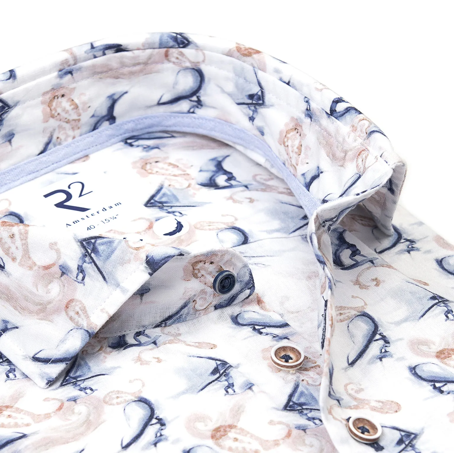 Wing Surf print linen blend shirt