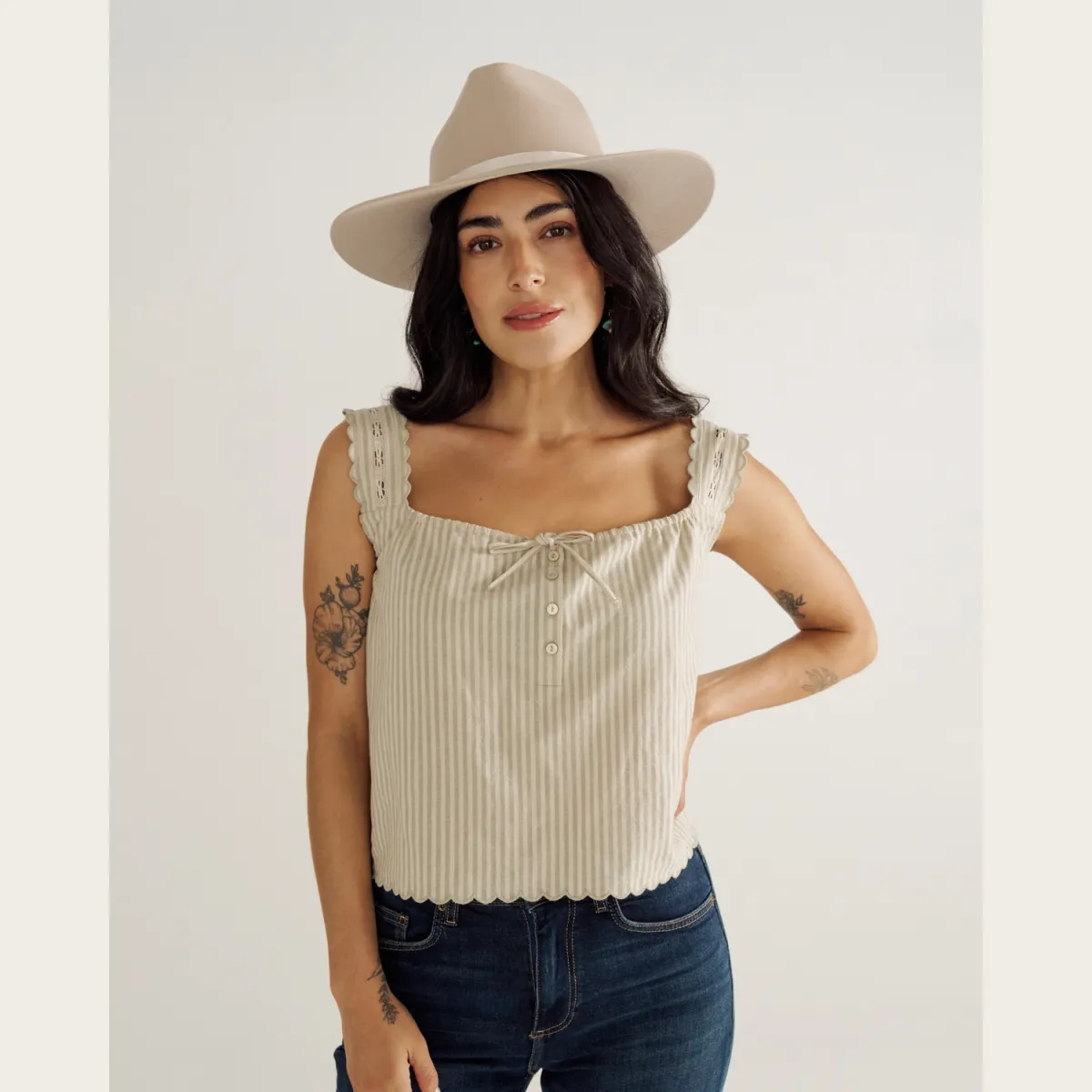 Women's Linen Artisanal Tank